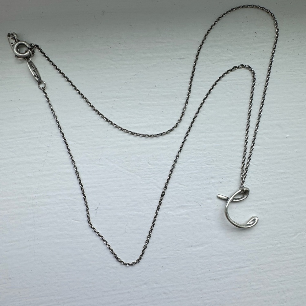 Tiffany and Co Elsa Peretti “C” necklace in sterling silver